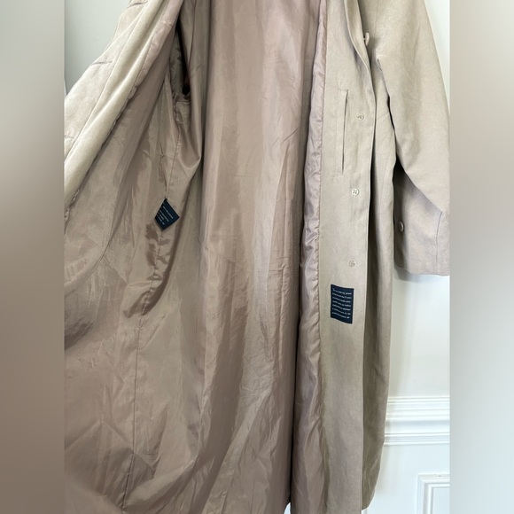 London Fog Beige Trench Coat Size 10 Petite Removable Hood Pockets Classic - Picture 3 of 16